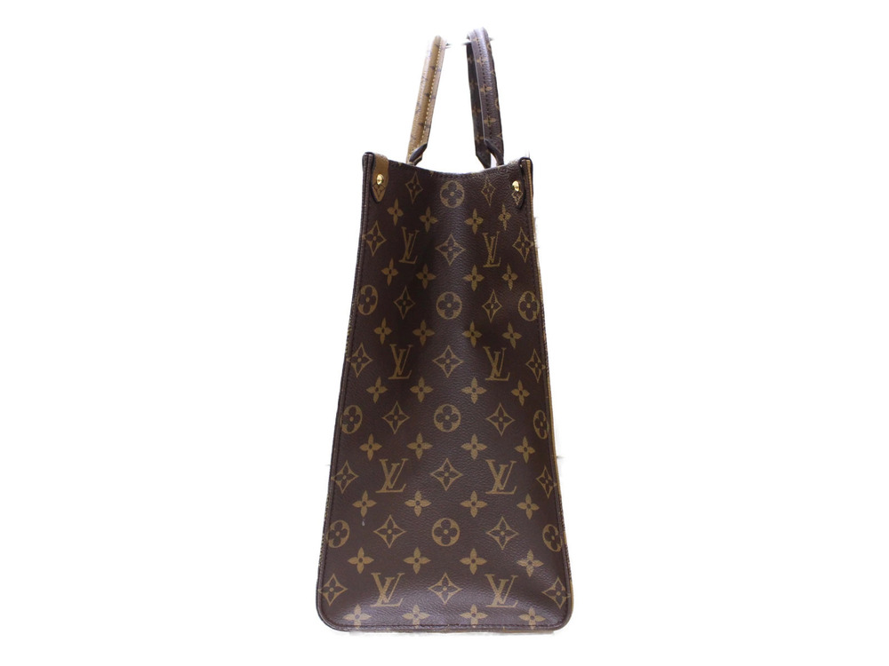 Louis Vuitton OnTheGo Reverse Giant Monogram Shoulder Bag Tote Brown